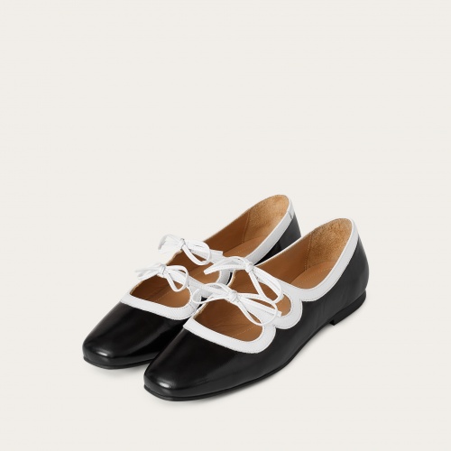 Shirley baleriny, czarno-biały połysk | Balagan Studio