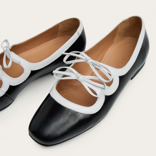 Shirley baleriny, czarno-biały połysk | Balagan Studio