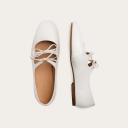 Shirley baleriny, biały połysk