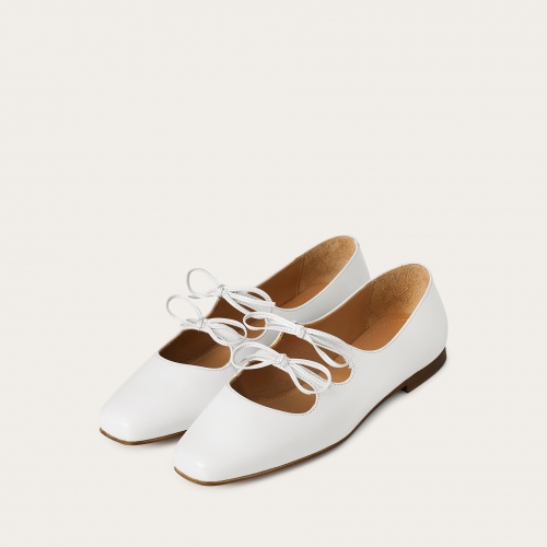 Shirley baleriny, biały połysk | Balagan Studio