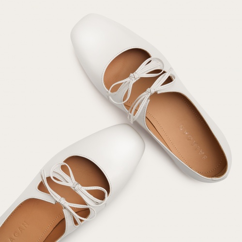 Shirley baleriny, biały połysk | Balagan Studio