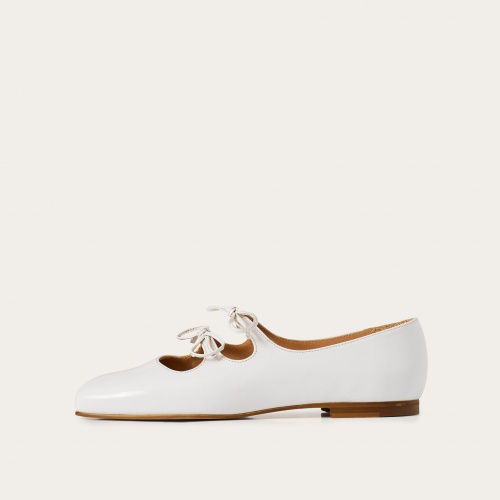 Shirley baleriny, biały połysk | Balagan Studio