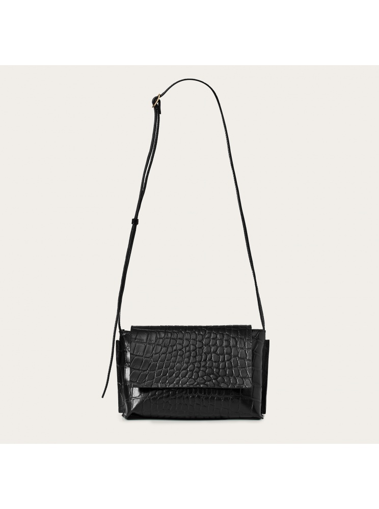 Ashley torebka S, czarny wzór krokodyla | Balagan Studio