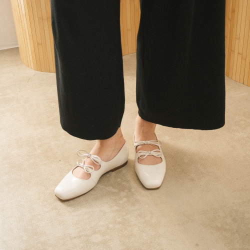 Shirley baleriny, biały połysk | Balagan Studio