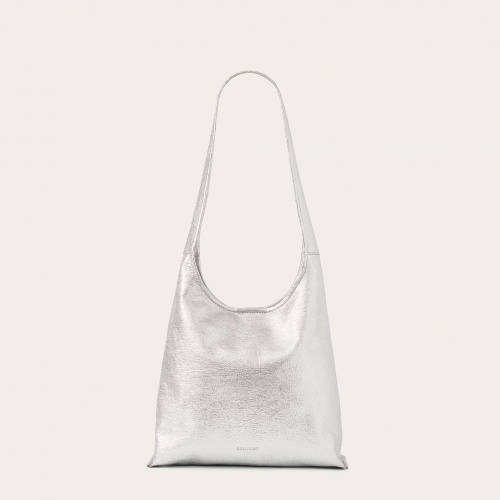 Sak torebka M, srebrny wzór jaszczurki | Balagan Studio