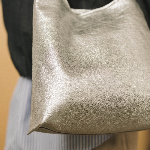 Sak torebka M, srebrny wzór jaszczurki | Balagan Studio