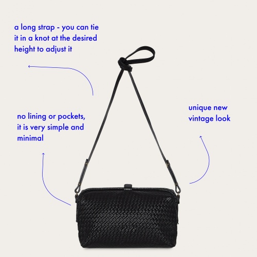 Rofe Bag M, matte black braid | Balagan Studio
