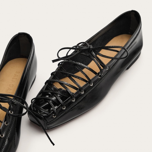 Cleo baleriny, czarny połysk | Balagan Studio