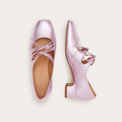 Greta Heels, metallic pink