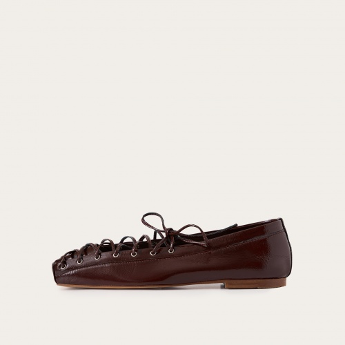 Cleo baleriny, bordowy połysk | Balagan Studio