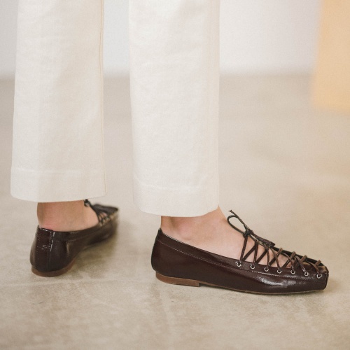 Cleo baleriny, bordowy połysk | Balagan Studio