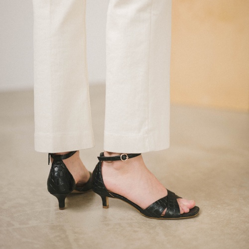 Shosh Sandals, black croco| Balagan Studio