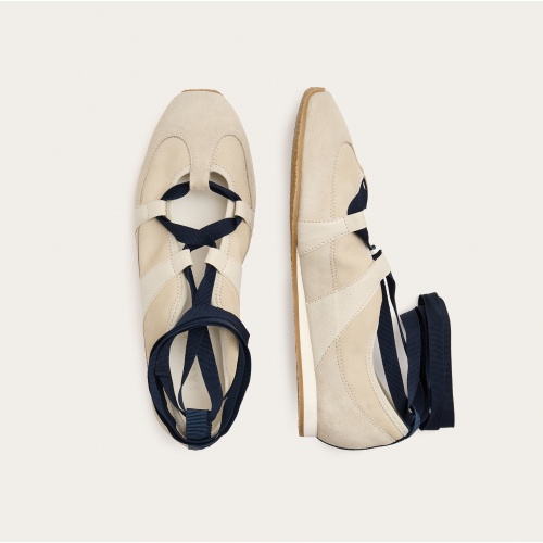 2000s Ballerina sneakersy, jasny welur| Balagan Studio