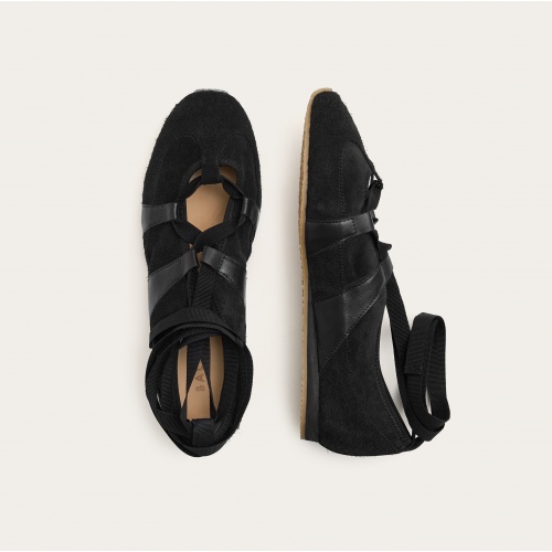 2000s Ballerina Sneakers, black velvet | Balagan Studio