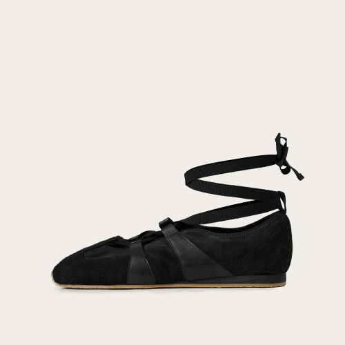 2000s Ballerina Sneakers, black velvet | Balagan Studio