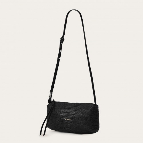 Marianne torebka M, czarny wzór jaszczurki | Balagan Studio