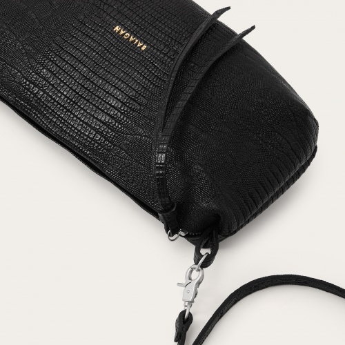 Marianne Bag M, black lizard | Balagan Studio