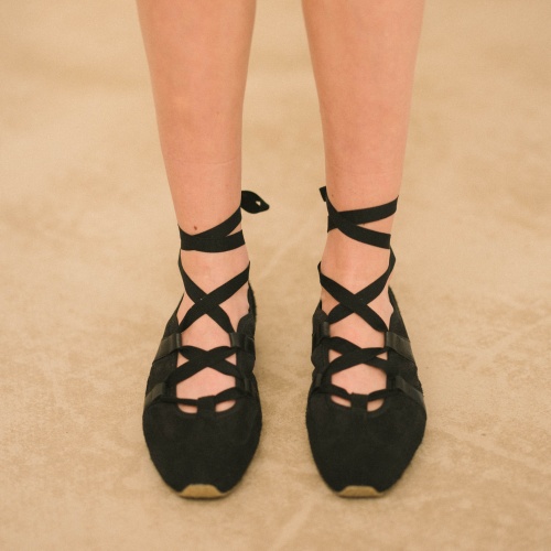 2000s Ballerina Sneakers, black velvet | Balagan Studio
