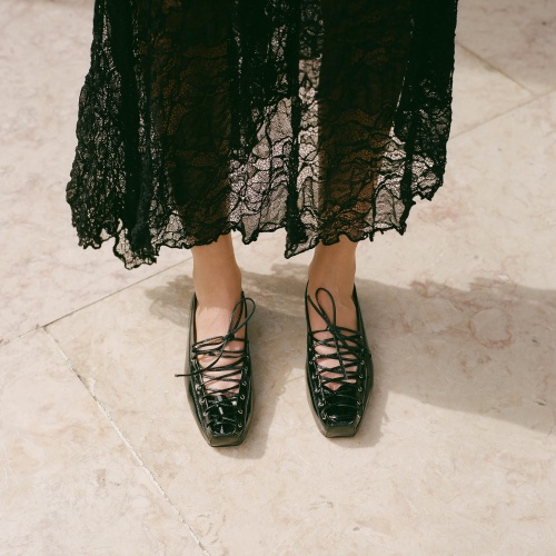 Cleo baleriny, czarny połysk | Balagan Studio