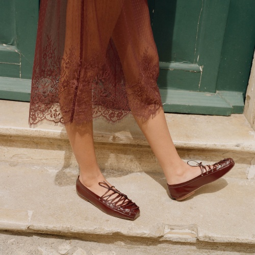 Cleo baleriny, bordowy połysk | Balagan Studio