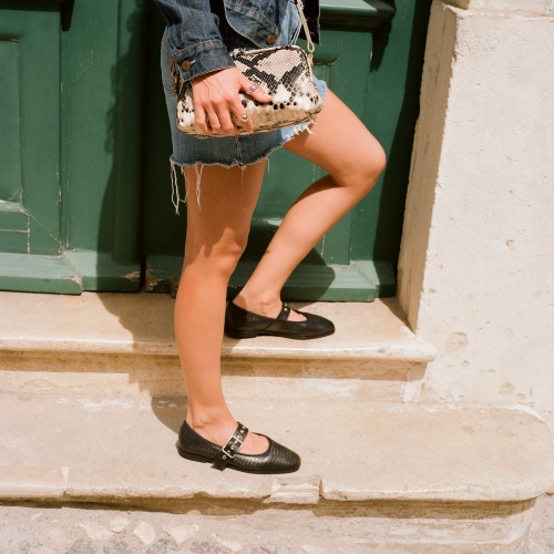 Rofe Bag M, off white python pattern | Balagan Studio