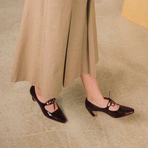 Din Heels, glossy bordo