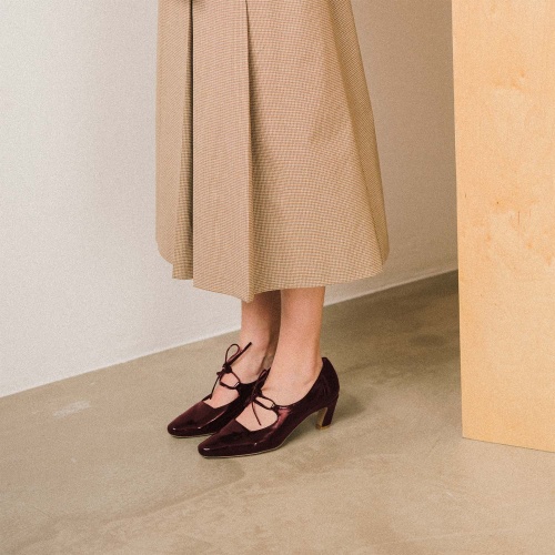 Din czółenka, bordowy połysk | Balagan Studio