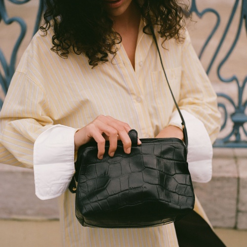 Rofe Bag M, black croco | Balagan Studio