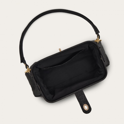 Rofe Vintage Bag M, black lizard | Balagan Studio