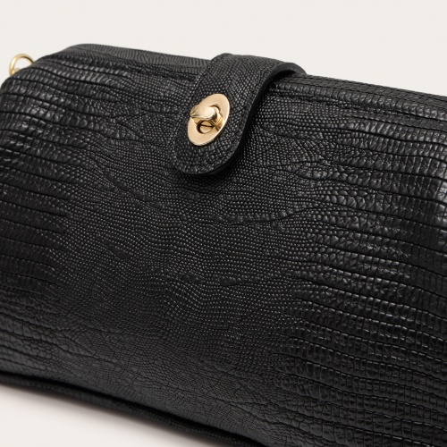 Rofe Vintage Bag M, black lizard | Balagan Studio