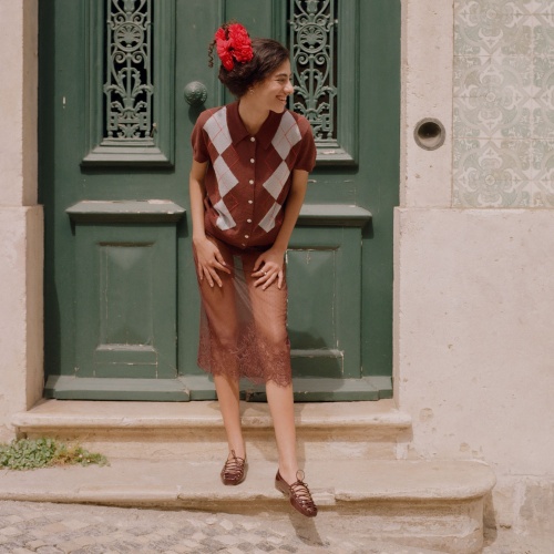 Cleo baleriny, bordowy połysk | Balagan Studio