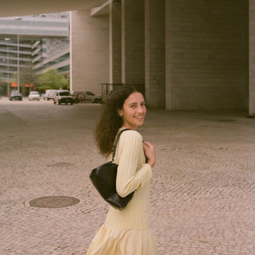 Hug Bag M, black croco | Balagan Studio