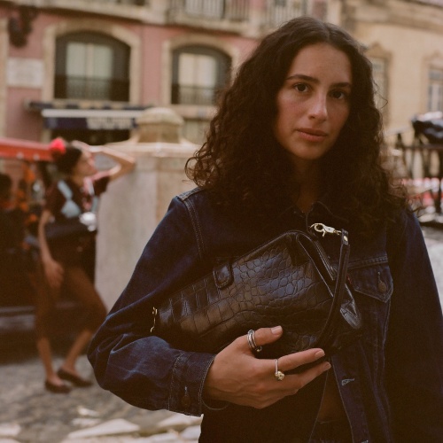 Rofe torebka L, brązowy wzór krokodyla | Balagan Studio