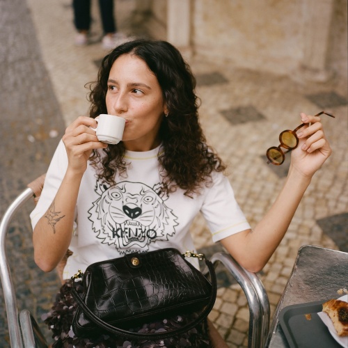 Rofe Vintage torebka M, brązowy wzór krokodyla | Balagan Studio