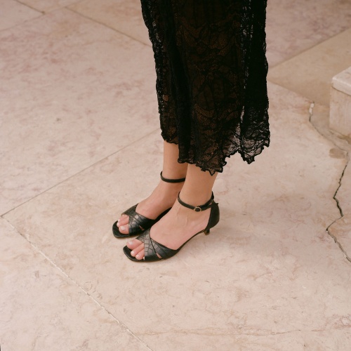 Shosh Sandals, black croco| Balagan Studio