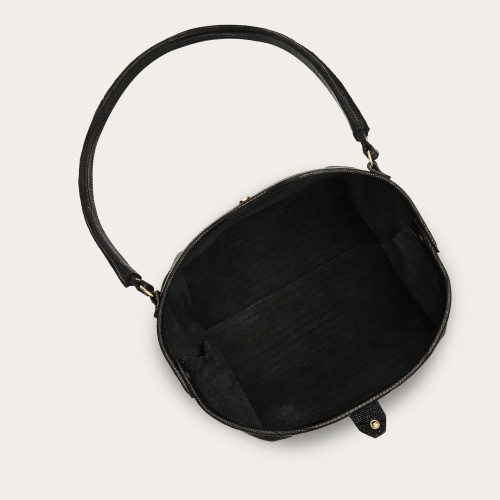 Hug bag torebka M, czarny wzór jaszczurki | Balagan Studio
