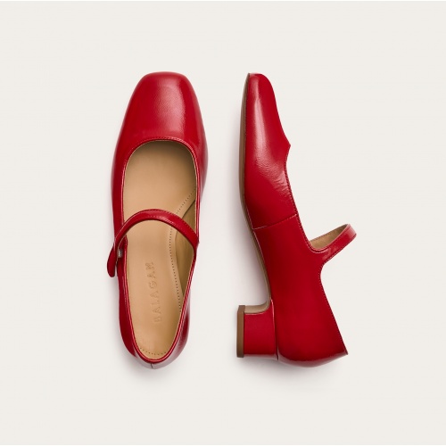 Dora Low Heels, glossy red | Balagan Studio