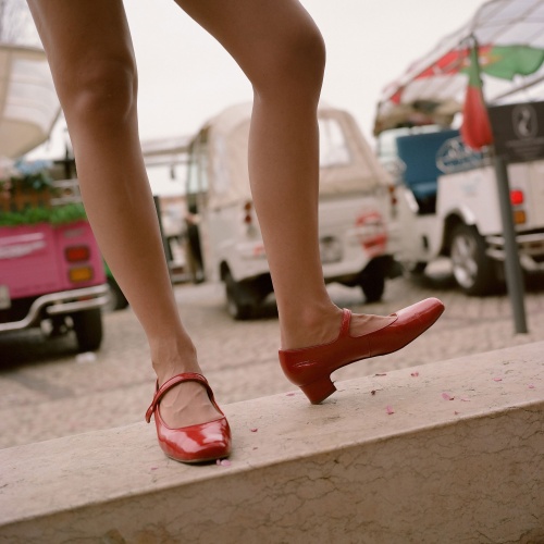 Dora Low Heels, glossy red | Balagan Studio