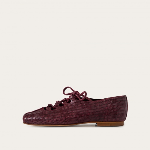 Roma Ballerina, burgundy lizard | Balagan Studio
