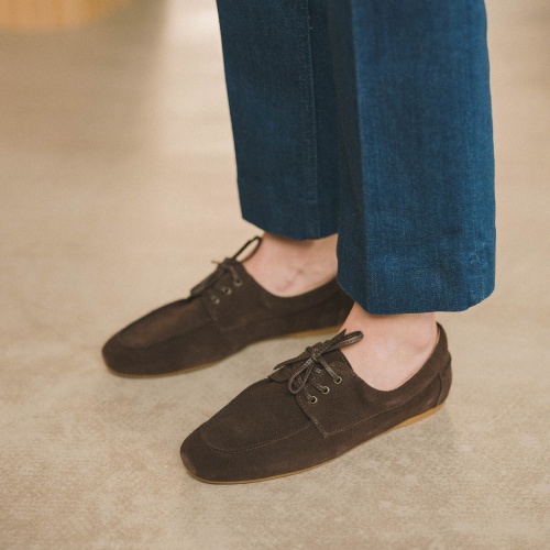 Captain półbuty, czekoladowy brąz welur | Balagan Studio