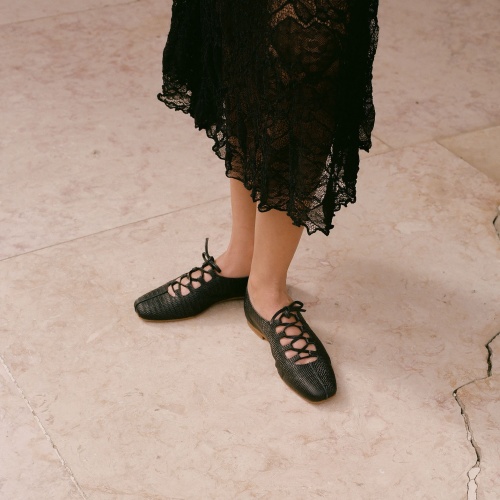 Roma Ballerina, black lizard | Balagan Studio