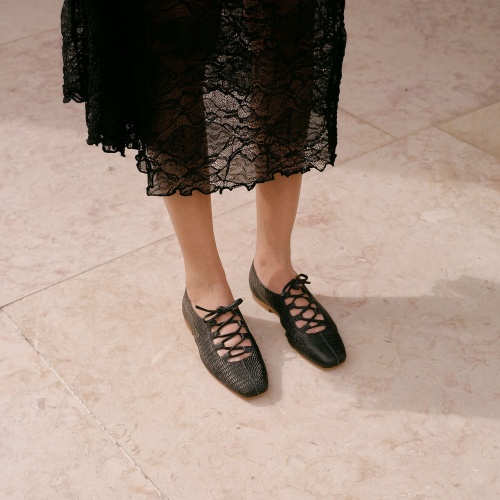 Roma baleriny, czarny wzór jaszczurki | Balagan Studio