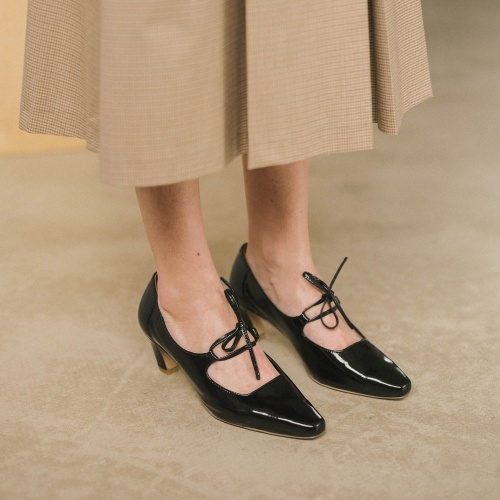 Din czółenka, czarny połysk | Balagan Studio