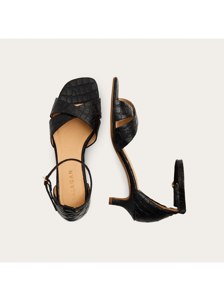 Shosh Sandals, black croco| Balagan Studio