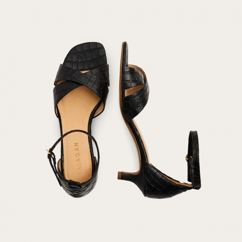 Shosh Sandals, black croco| Balagan Studio