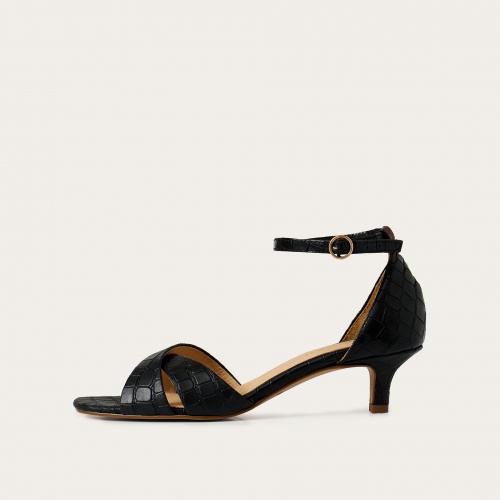 Shosh Sandals, black croco
