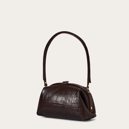 Hug bag torebka M, brązowy wzór krokodyla | Balagan Studio