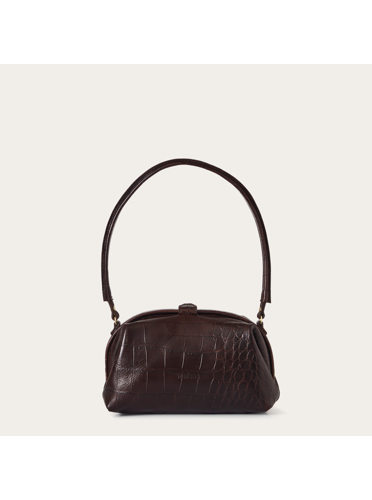 Hug bag torebka M, brązowy wzór krokodyla | Balagan Studio