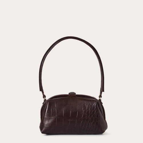 Hug bag torebka M, brązowy wzór krokodyla | Balagan Studio