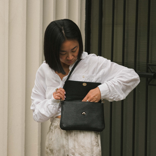 Hali Bag S, black lizard | Balagan Studio